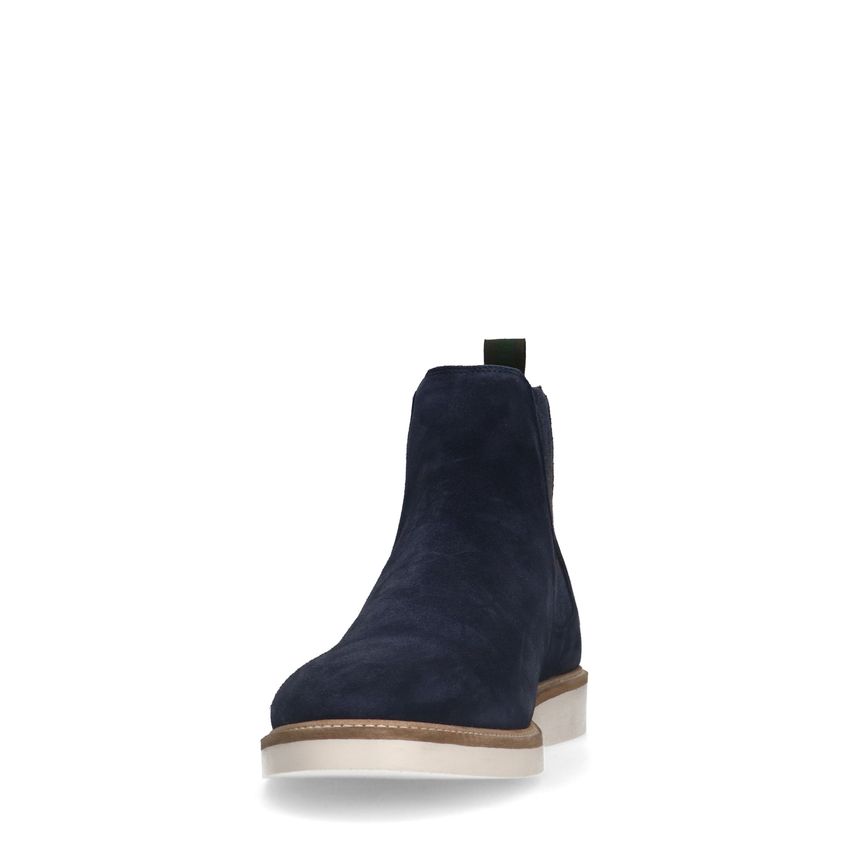 Blauwe suède chelsea boots