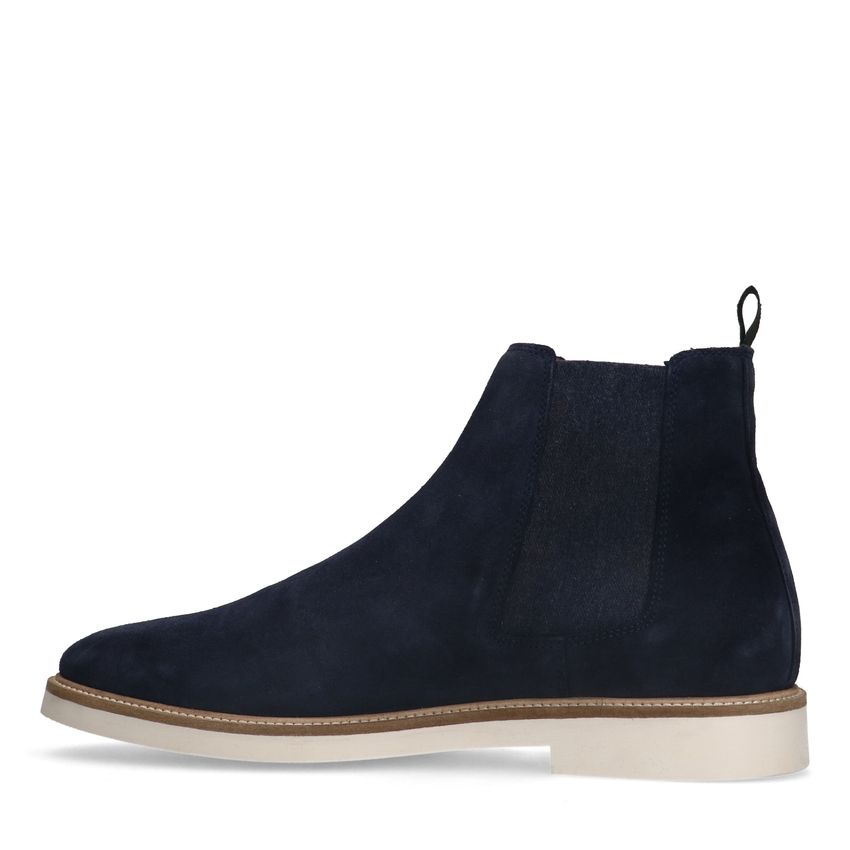 Blauwe suède chelsea boots