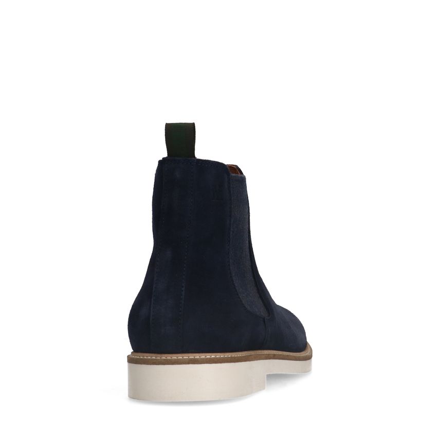 Blauwe suède chelsea boots