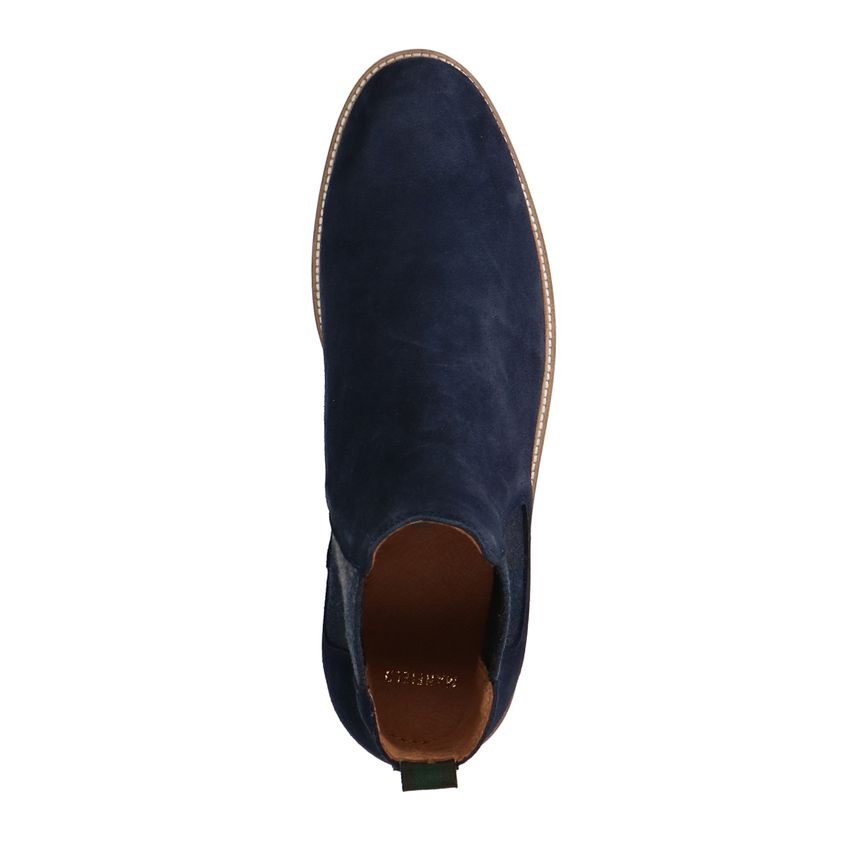 Blauwe suède chelsea boots