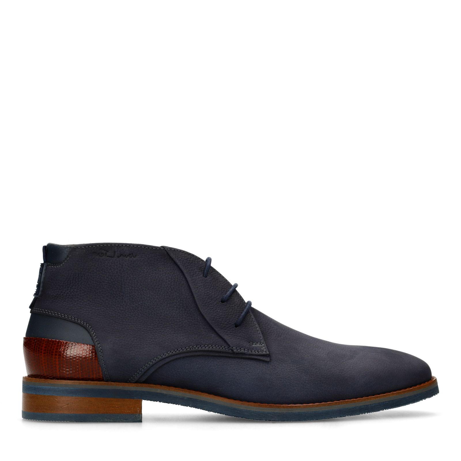 Marineblaue Schnürschuhe aus Nubukleder