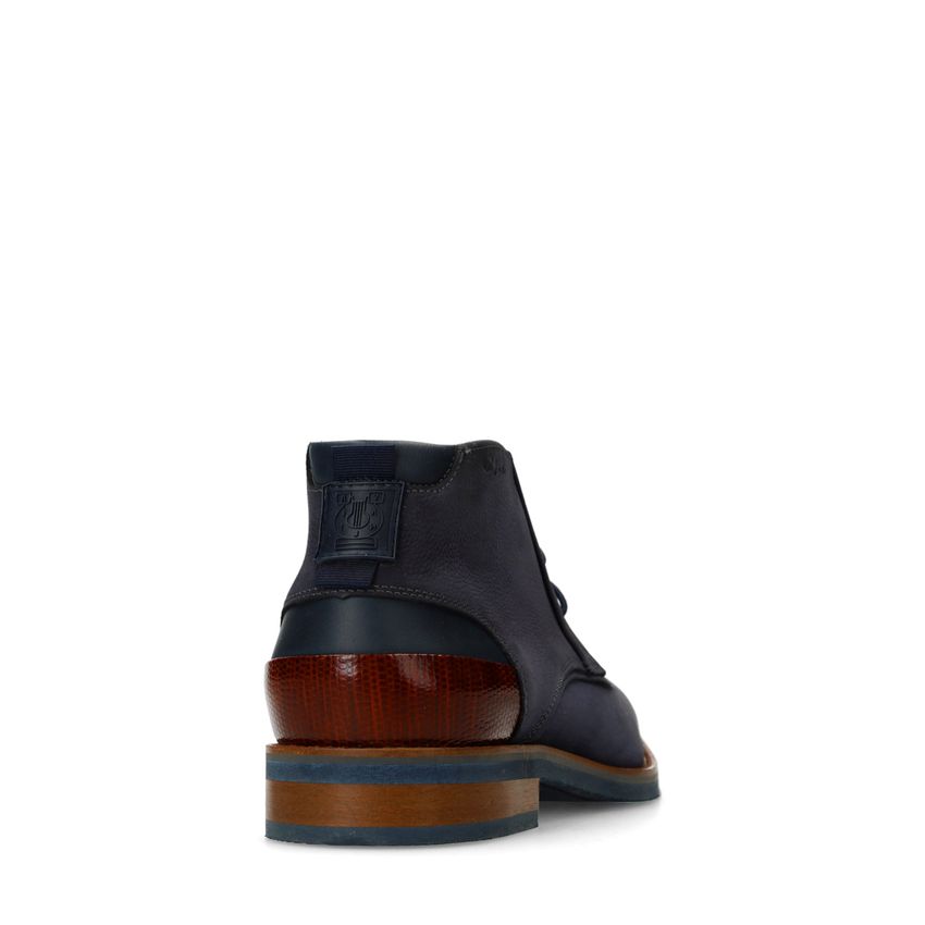 Navy nubuck veterschoenen