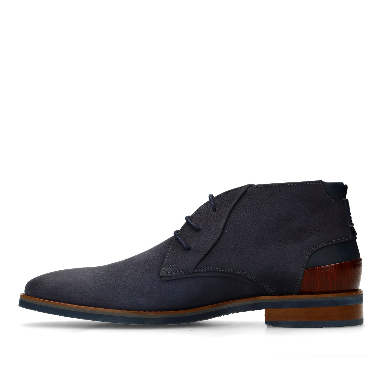 Marineblaue Schnürschuhe aus Nubukleder
