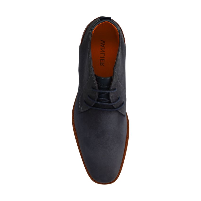 Navy nubuck veterschoenen