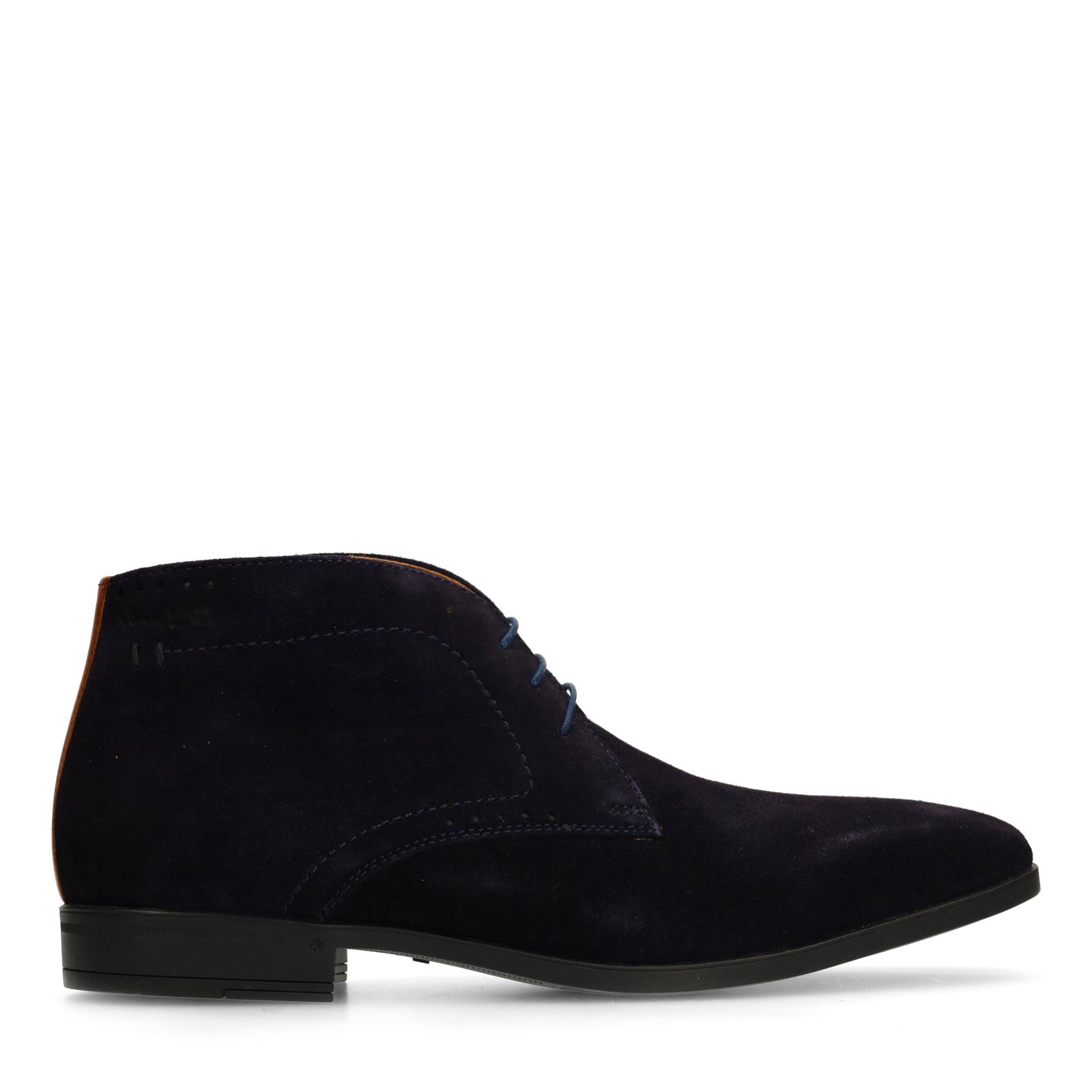Dunkelblaue Schnürschuhe aus Veloursleder