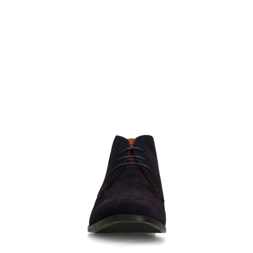 Donkerblauwe suède veterschoenen