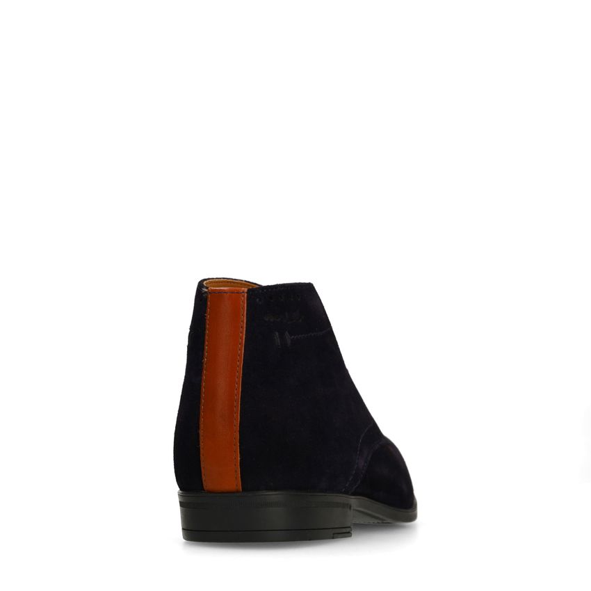 Donkerblauwe suède veterschoenen