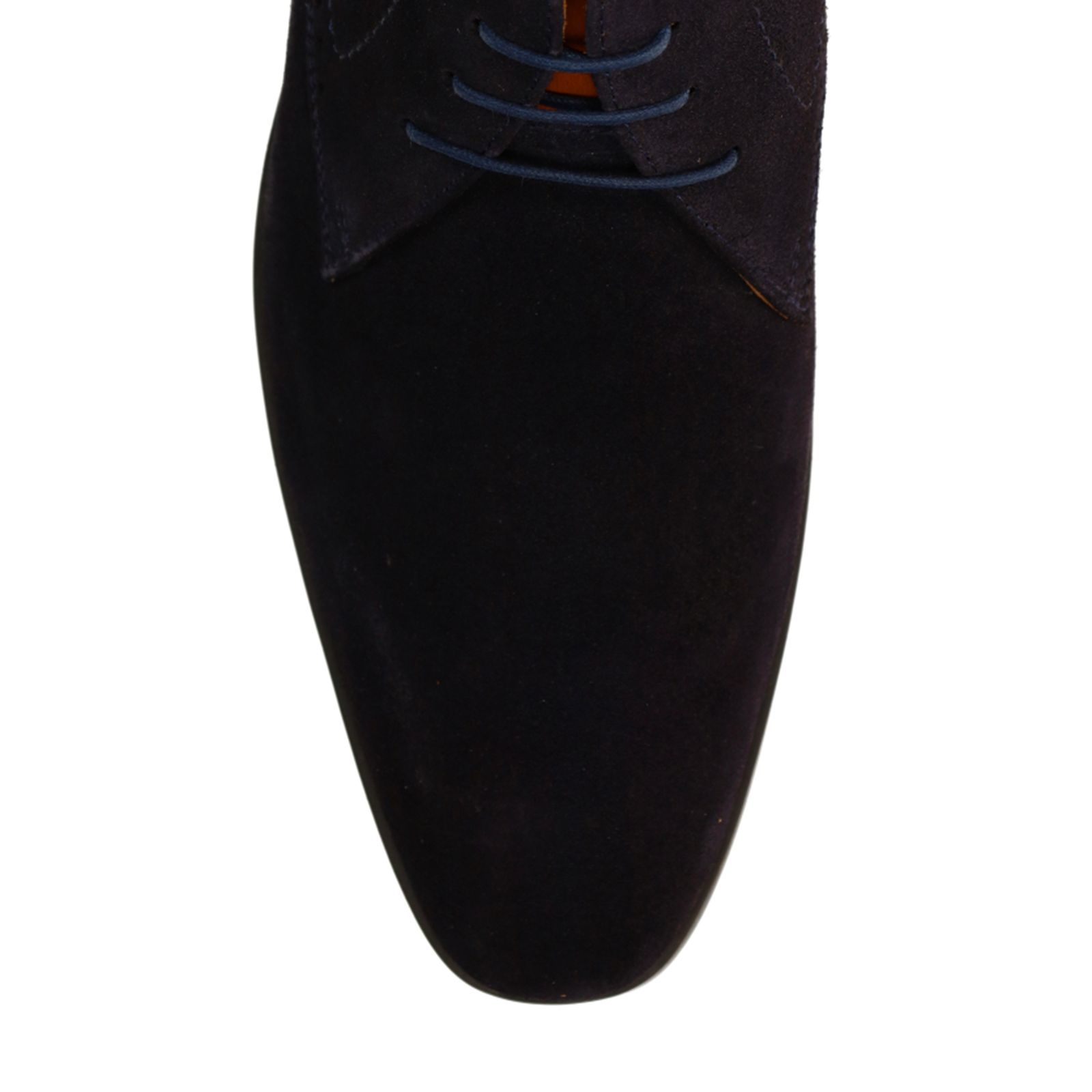 Dunkelblaue Schnürschuhe aus Veloursleder
