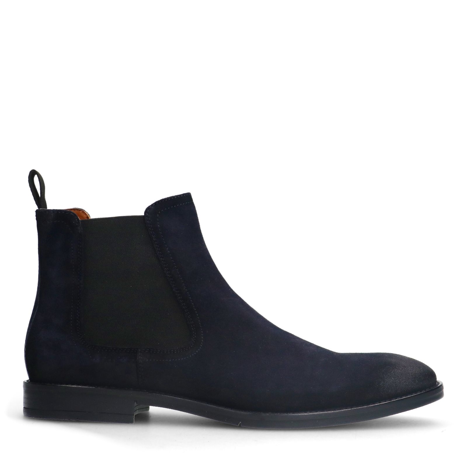 Blaue Chelsea Boots aus Veloursleder