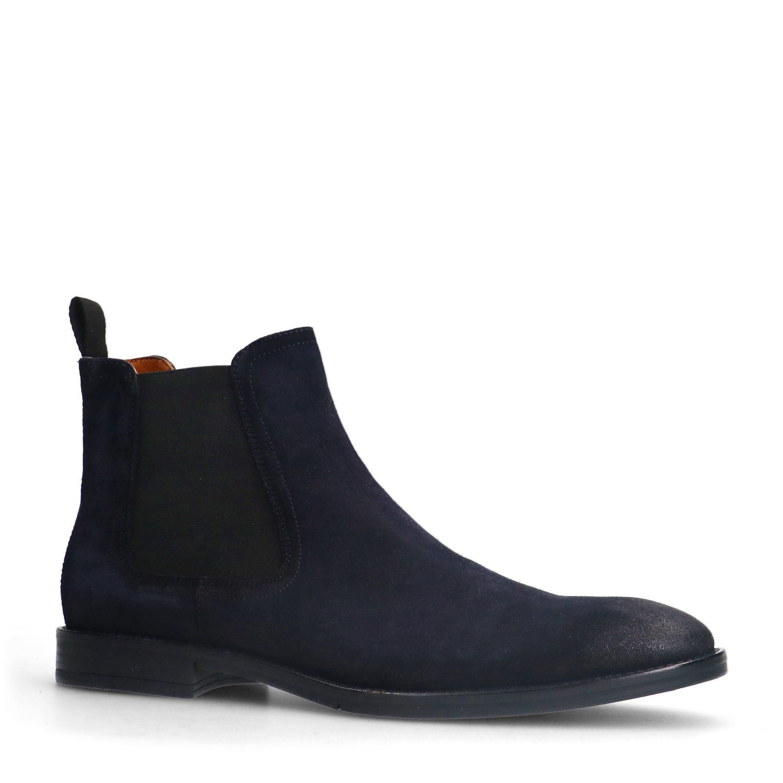 Blaue Chelsea Boots aus Veloursleder