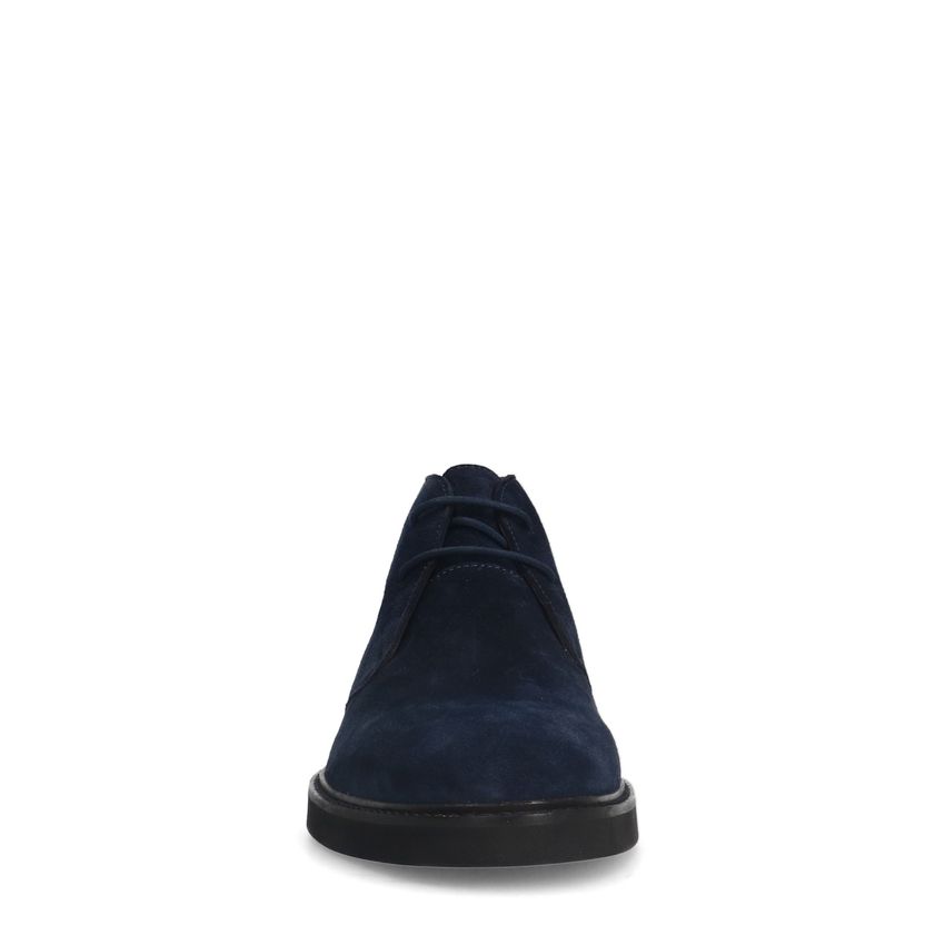 Donkerblauwe suède veterboots