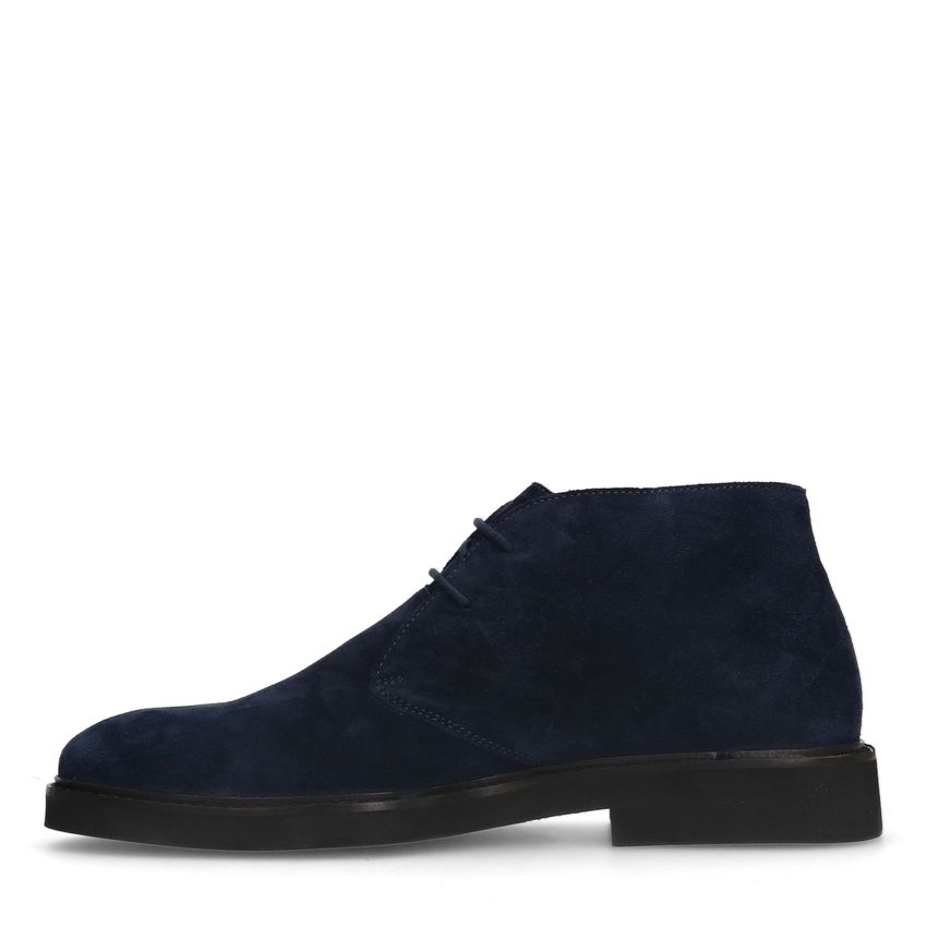 Donkerblauwe suède veterboots