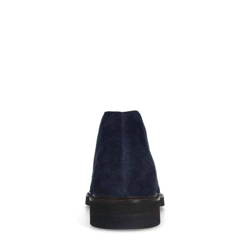 Donkerblauwe suède veterboots