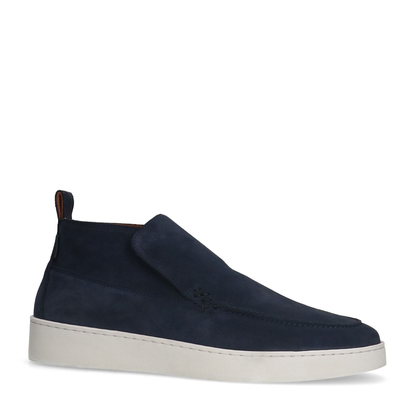 Blaue Veloursleder-Boots