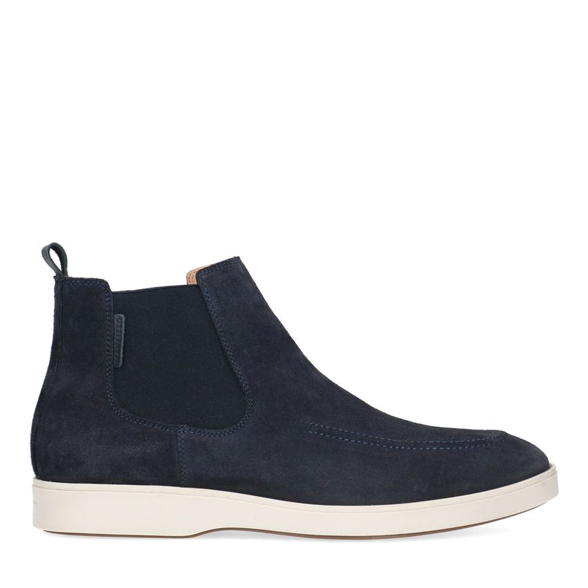 Donkerblauwe suède chelsea boots