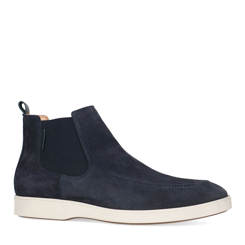 Donkerblauwe suède chelsea boots