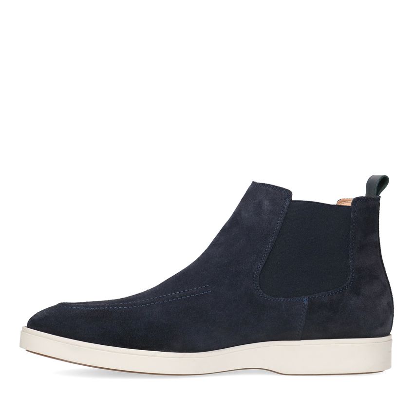 Donkerblauwe suède chelsea boots