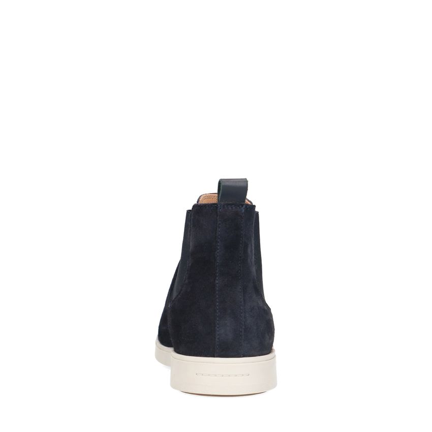 Donkerblauwe suède chelsea boots