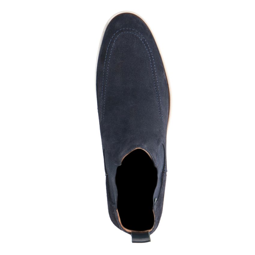 Donkerblauwe suède chelsea boots