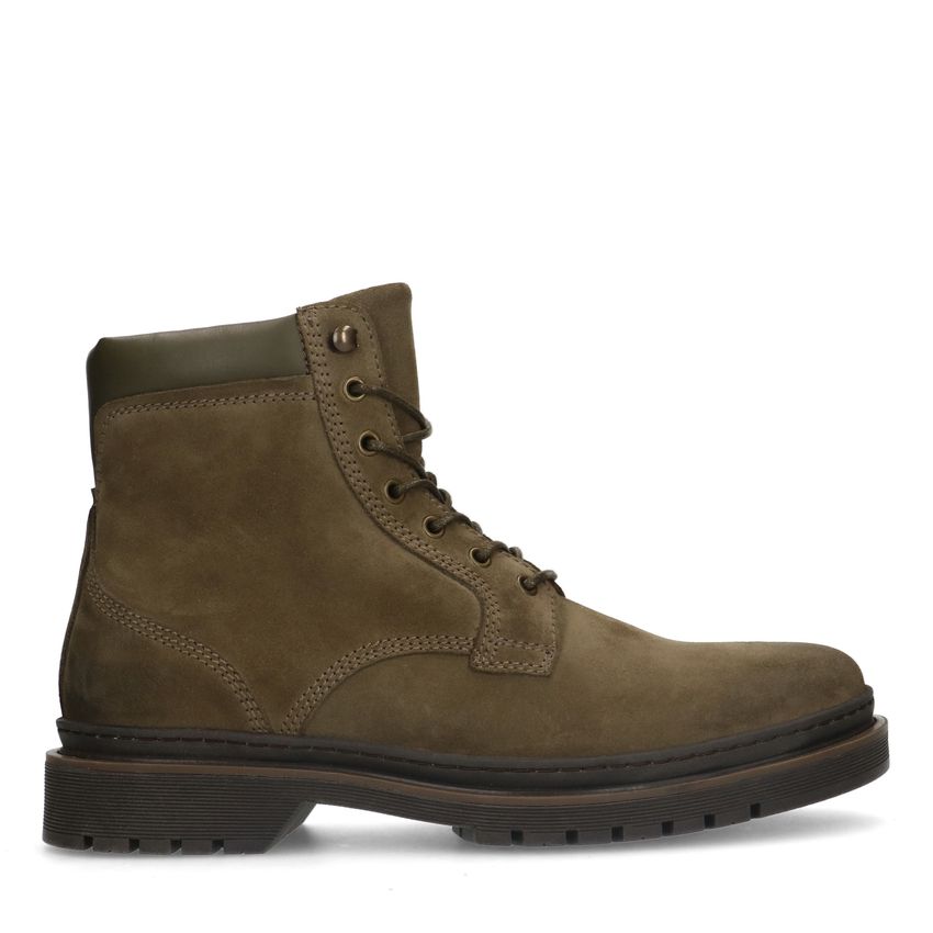 Khaki suède veterboots