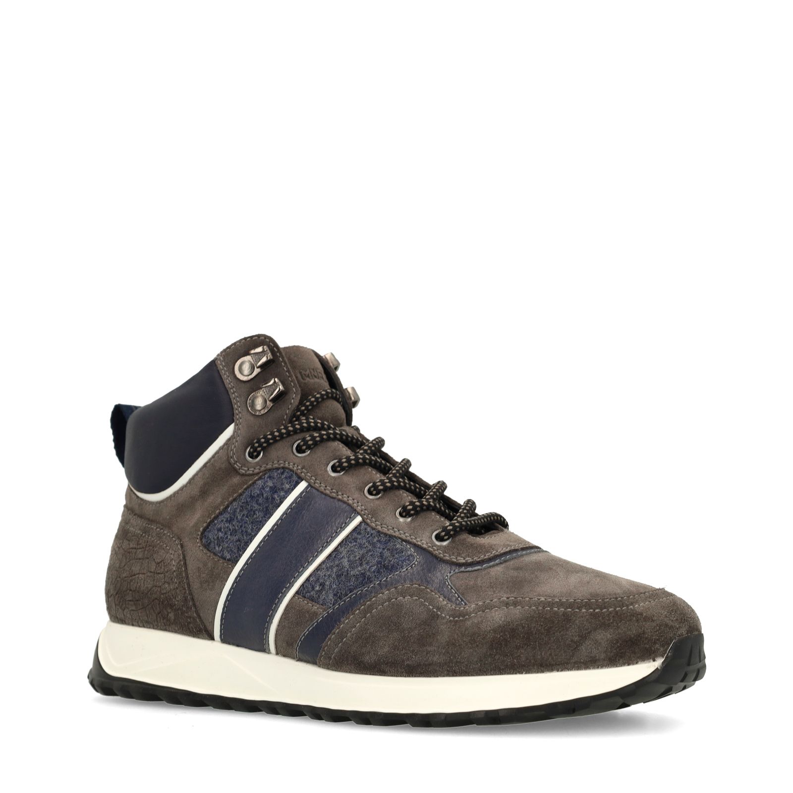 Dunkelgraue Veloursleder-Schnürschuhe