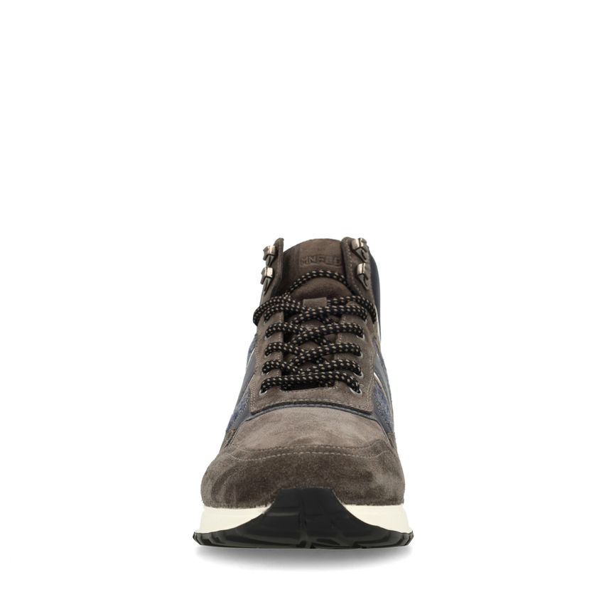 Dunkelgraue Veloursleder-Schnürschuhe
