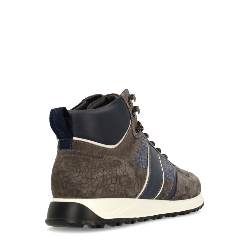 Dunkelgraue Veloursleder-Schnürschuhe