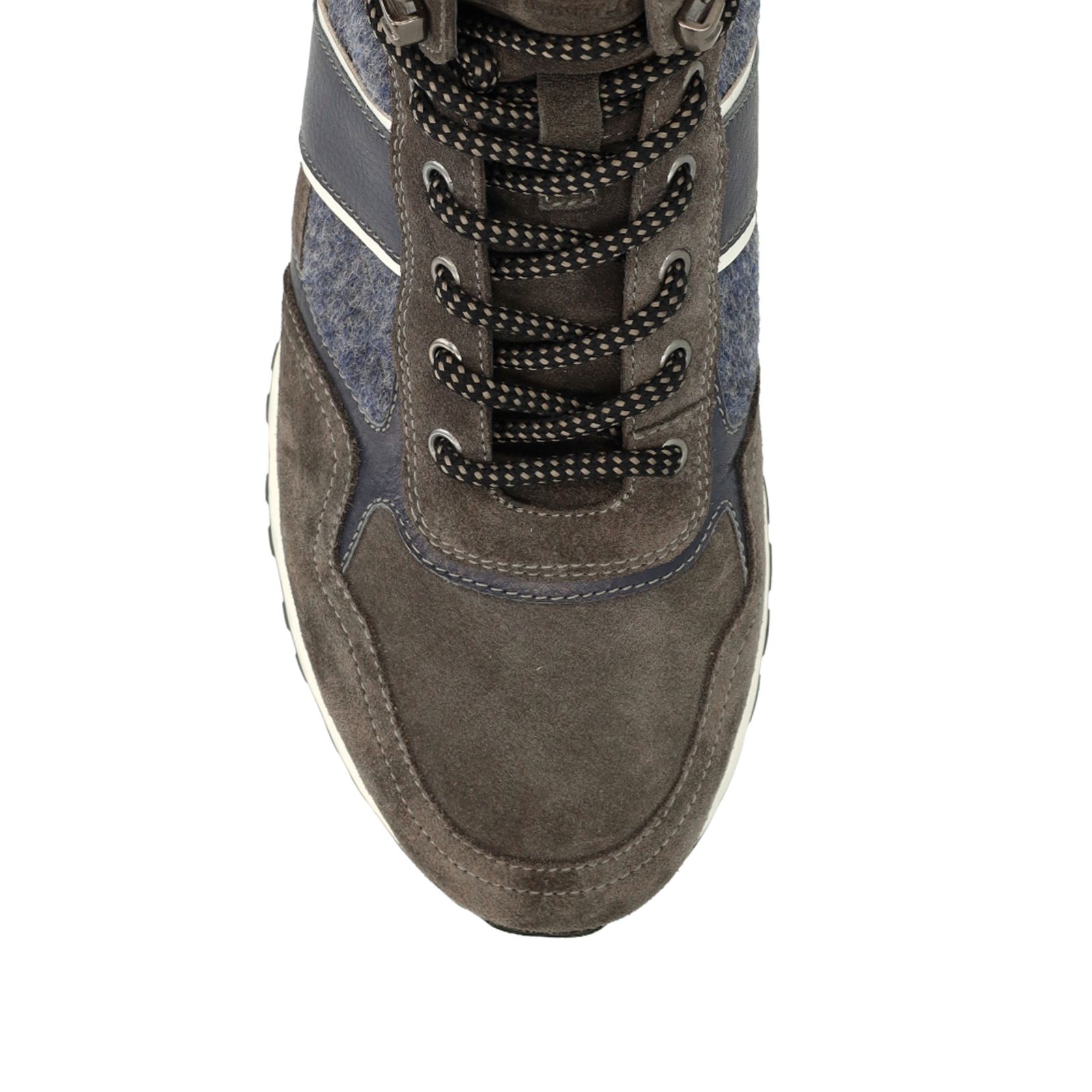Dunkelgraue Veloursleder-Schnürschuhe