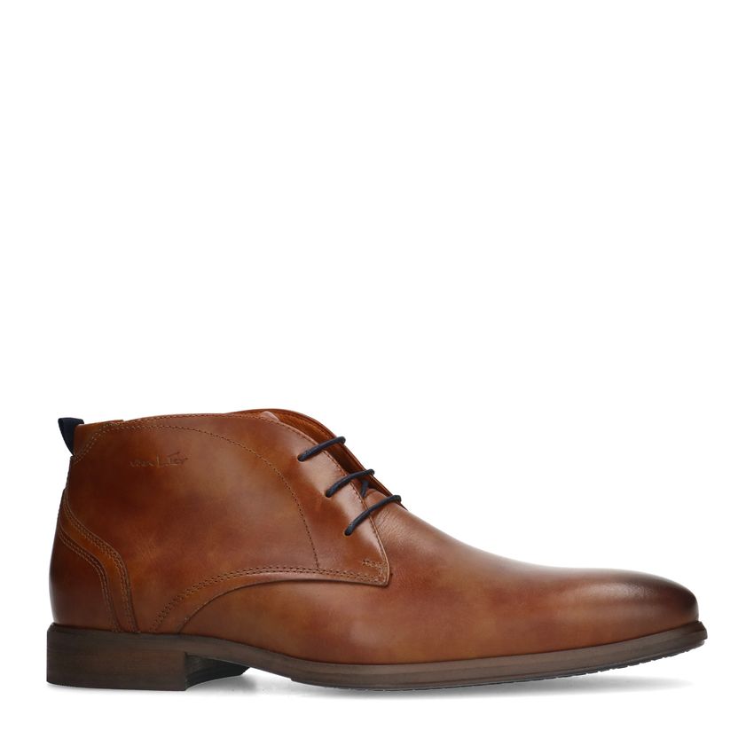 Cognac leren veterschoenen