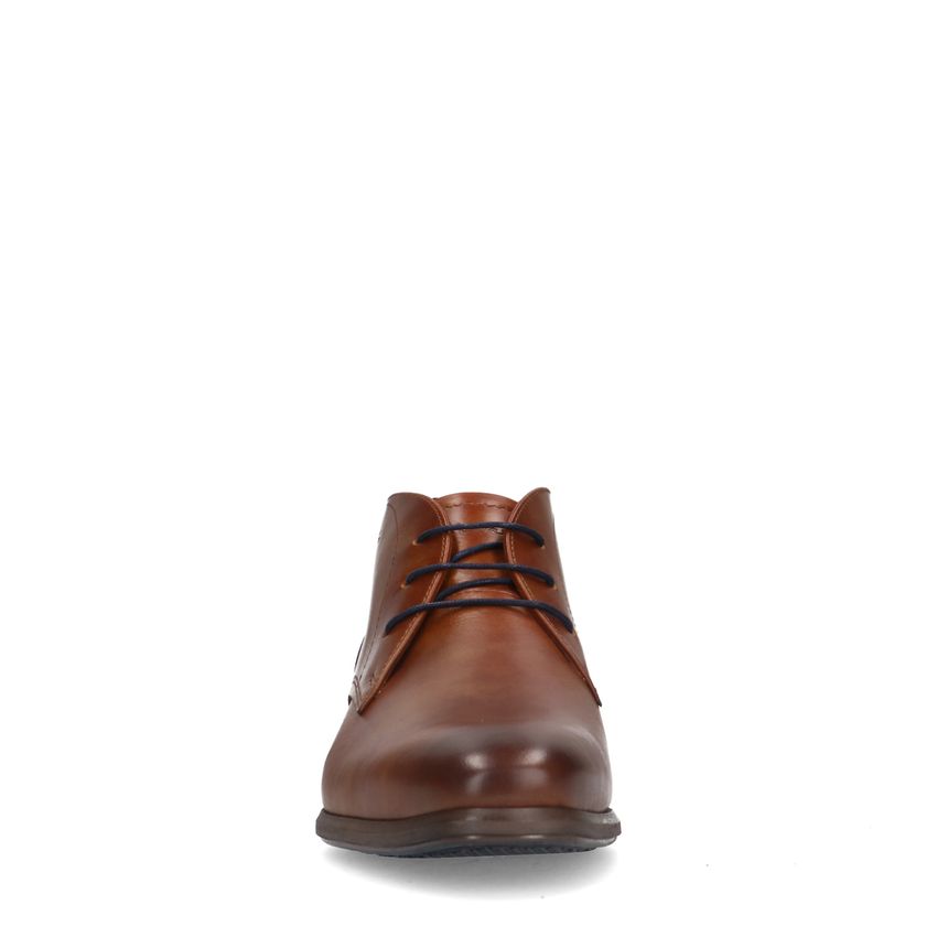 Cognac leren veterschoenen