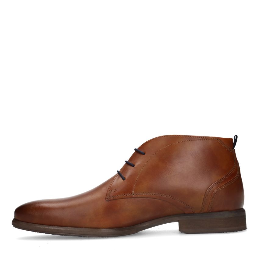 Cognac leren veterschoenen