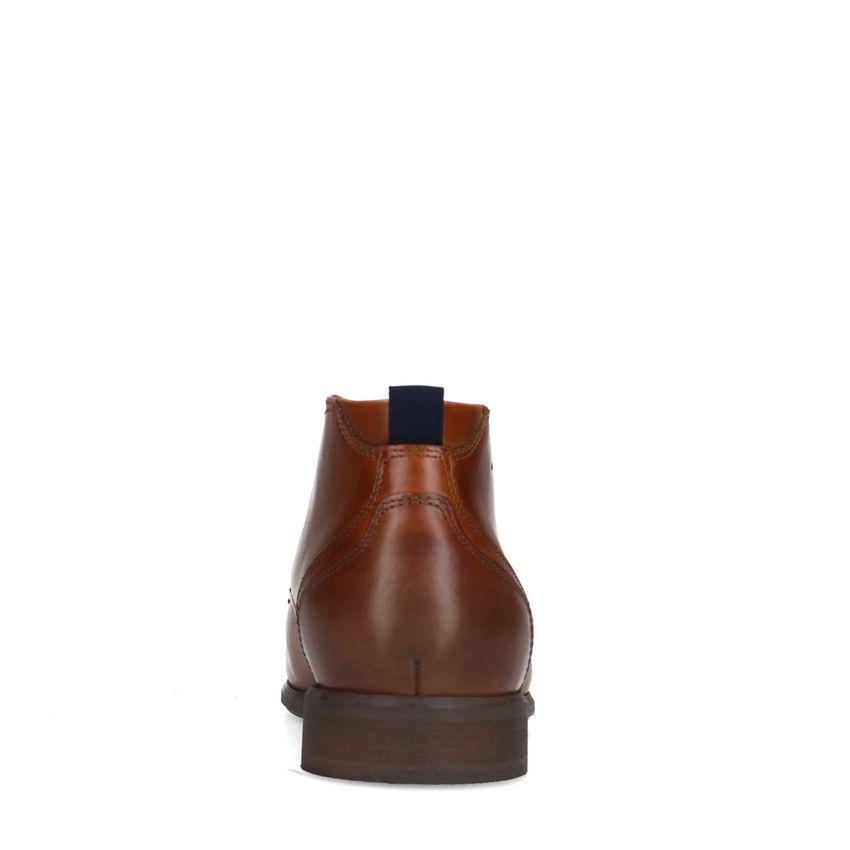 Cognac leren veterschoenen