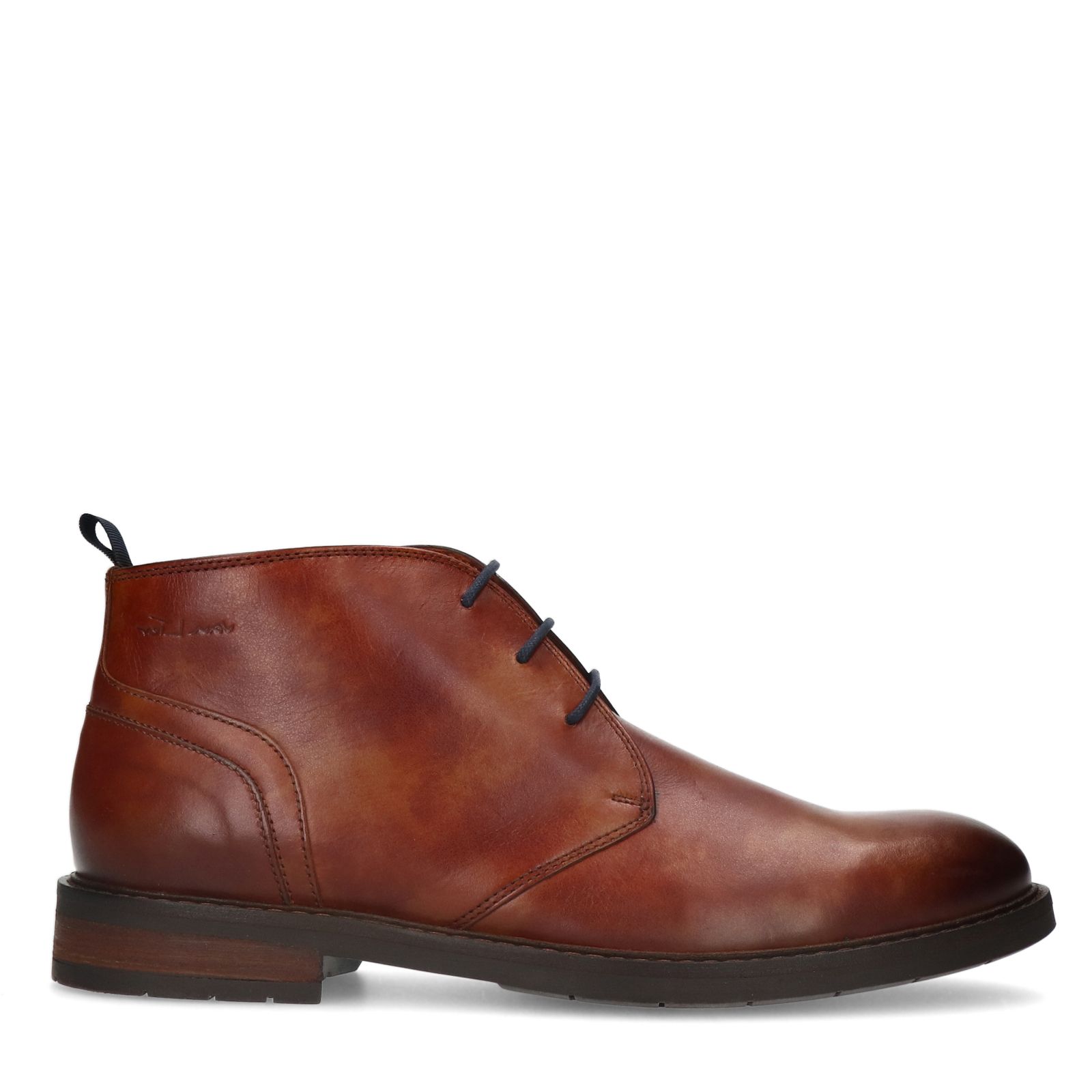 Cognac Boston leren veterschoenen