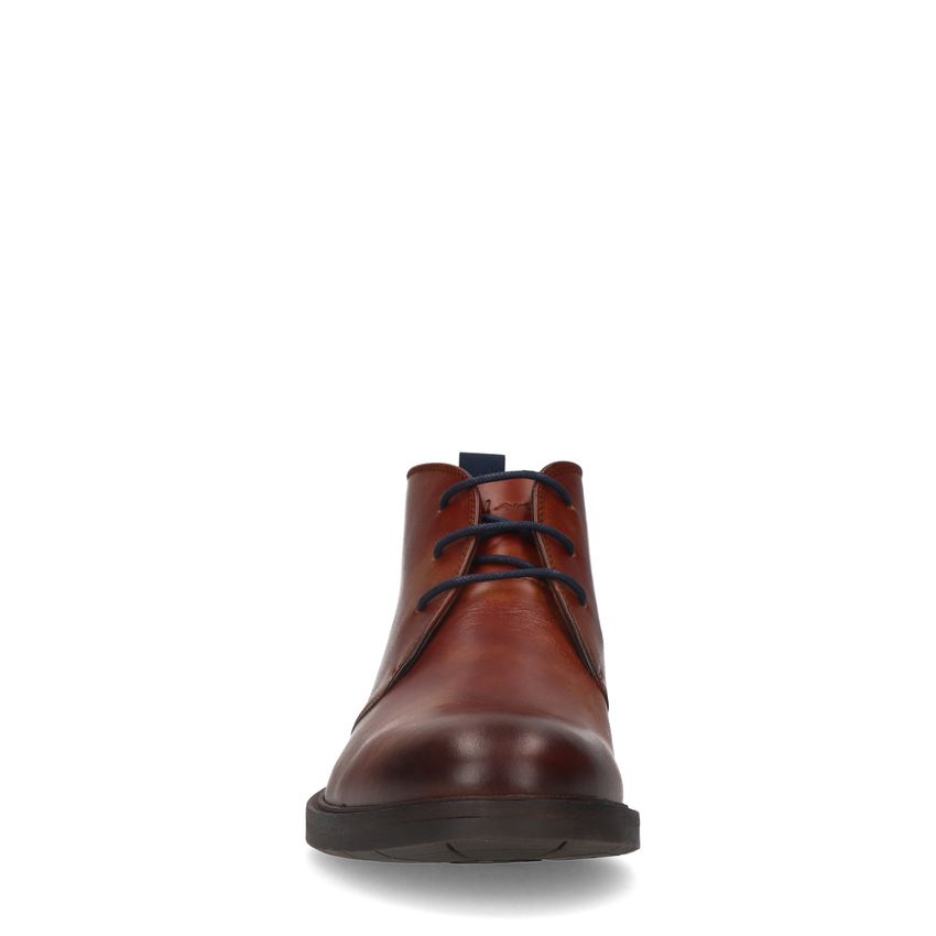 Cognac leren veterschoenen