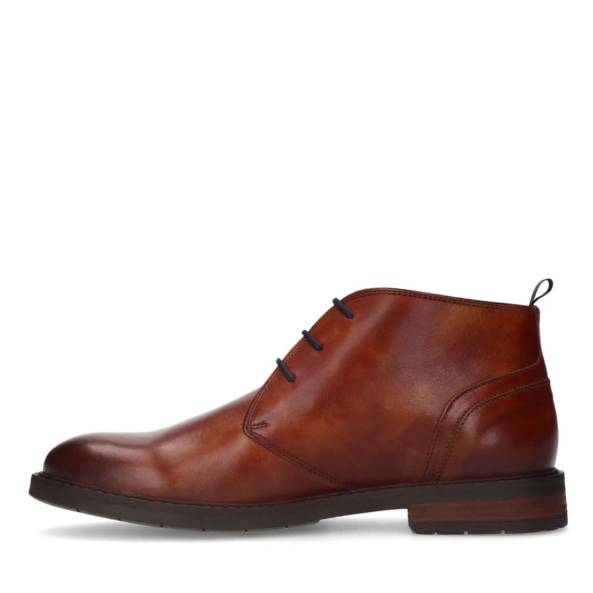 Cognac leren veterschoenen