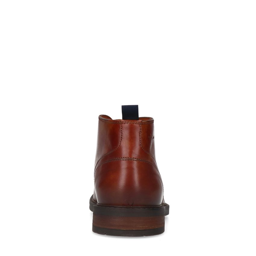 Cognac leren veterschoenen