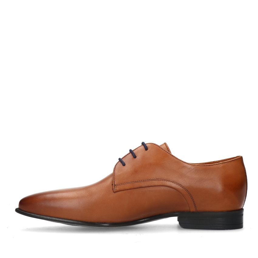 Cognac leren veterschoenen