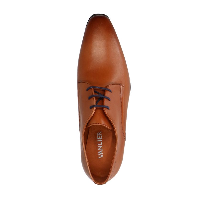 Cognac leren veterschoenen