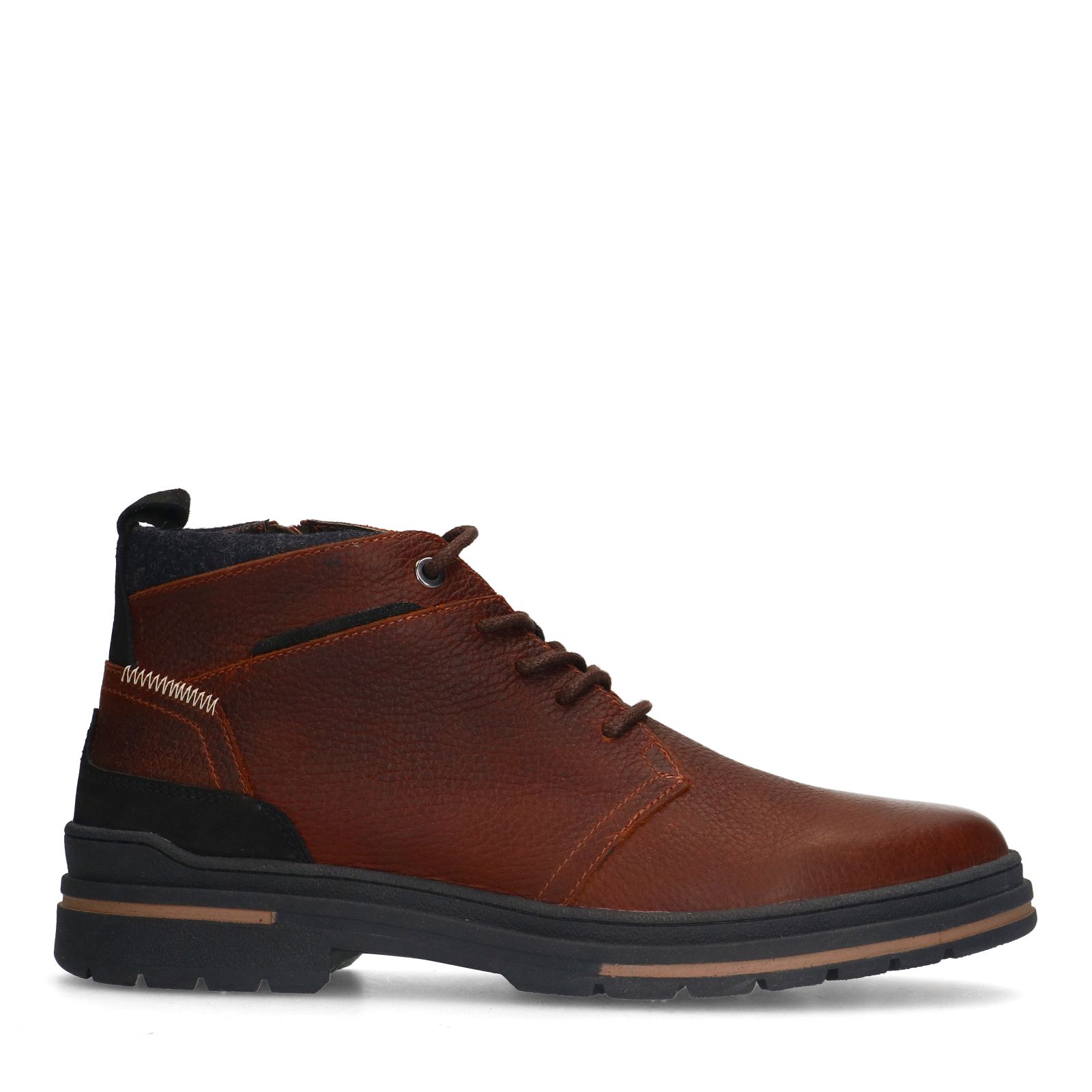 Cognac leren veterboots