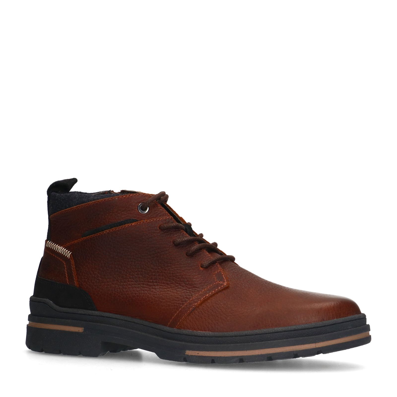 Cognac leren veterboots