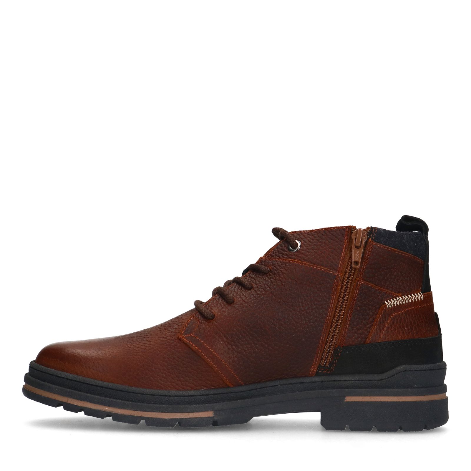 Cognac leren veterboots