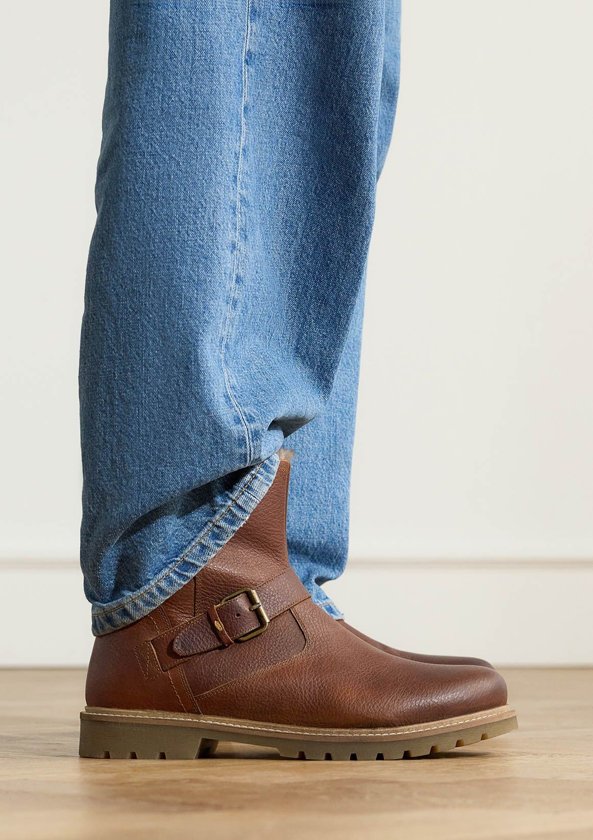 Cognacfarbene Lederboots