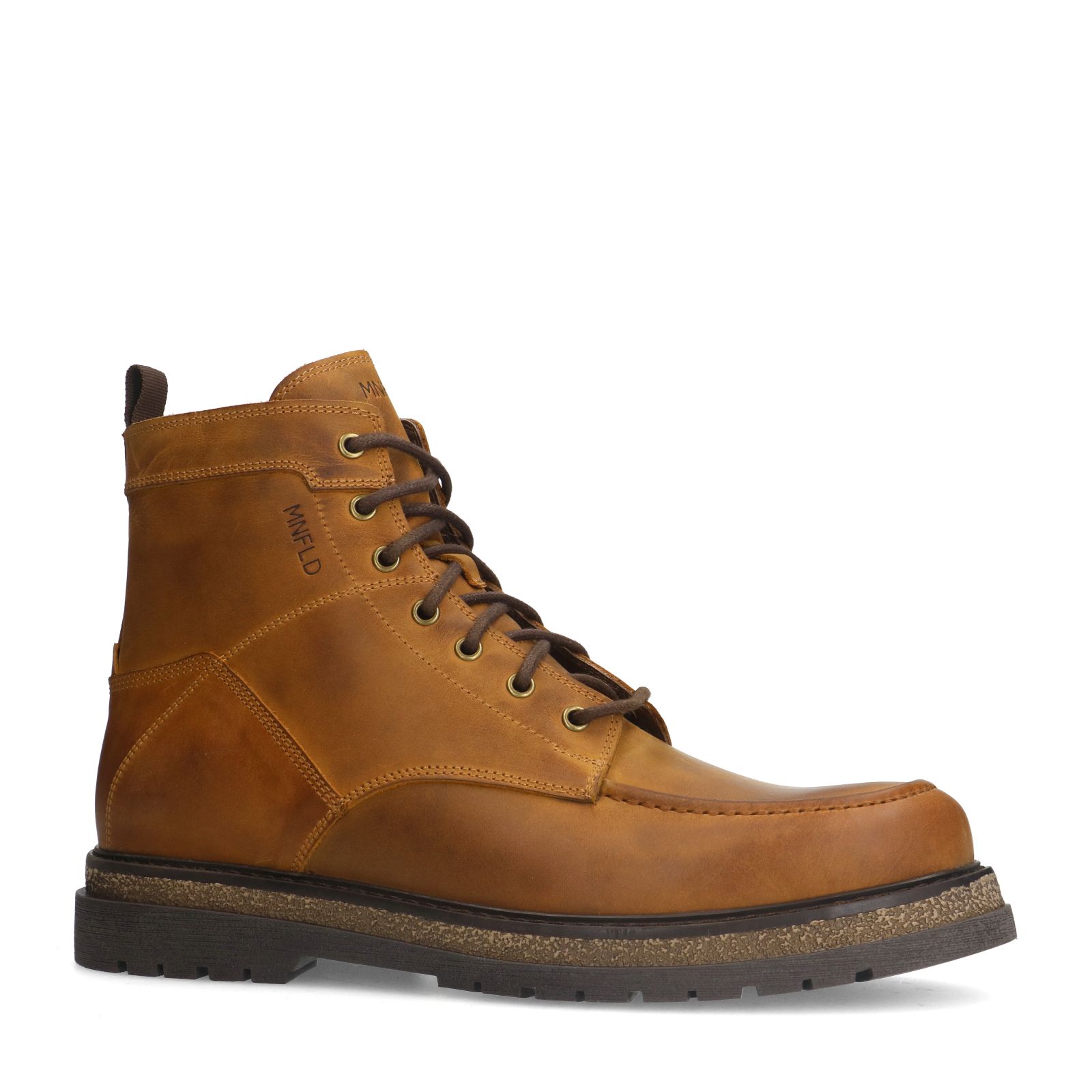 Cognac leren veterboots