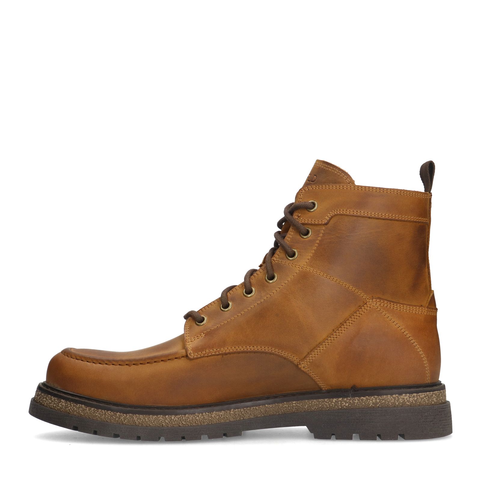 Cognac leren veterboots