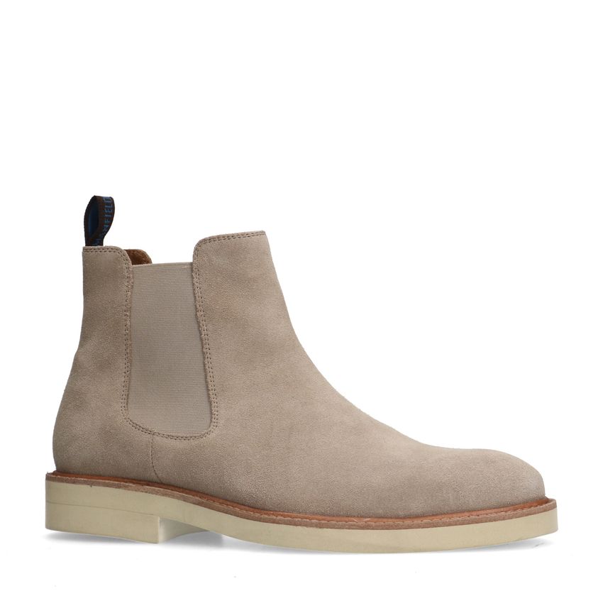 Beige suède chelsea boots