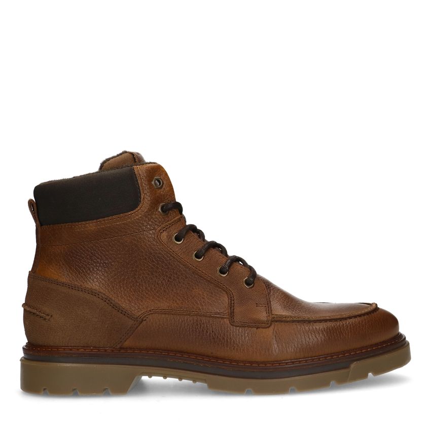 Cognac leren veterboots