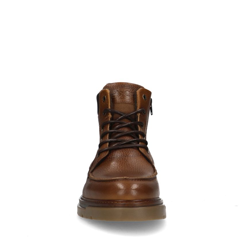 Cognac leren veterboots