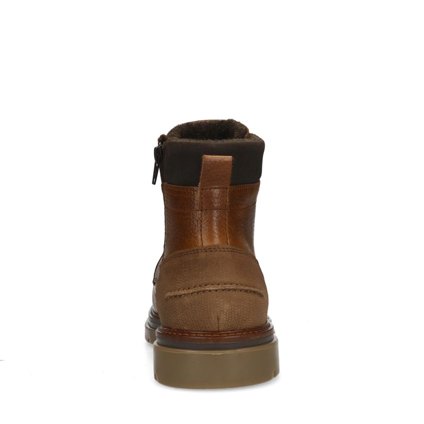 Cognac leren veterboots