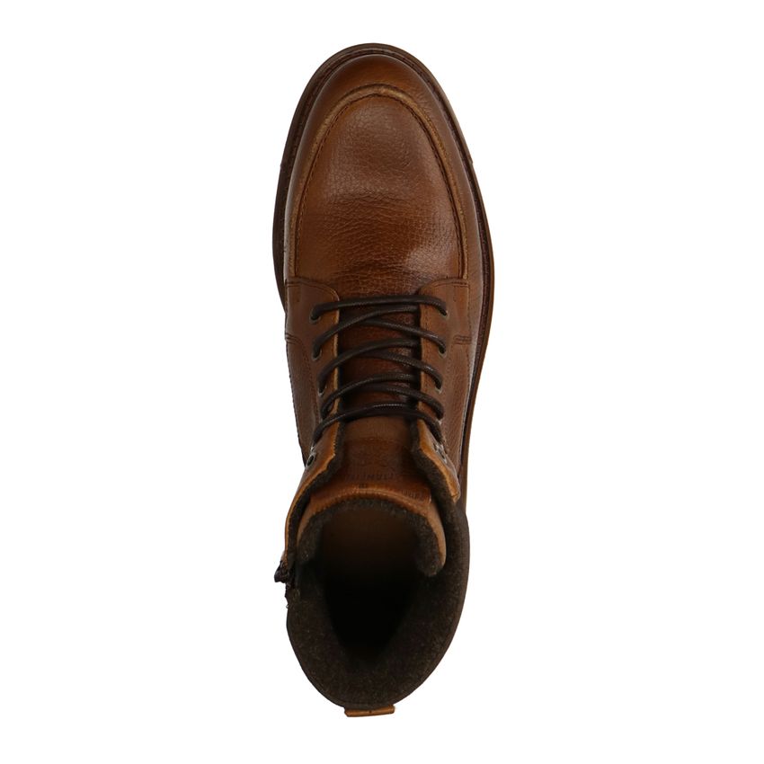 Cognac leren veterboots