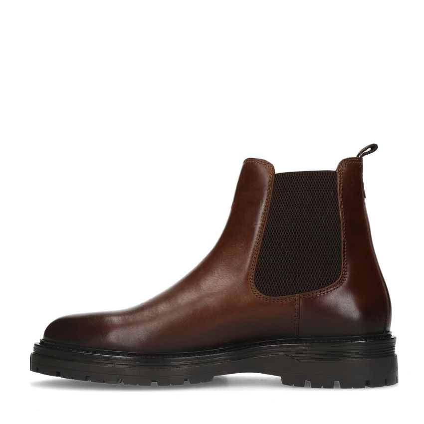 Bruine leren chelsea boots